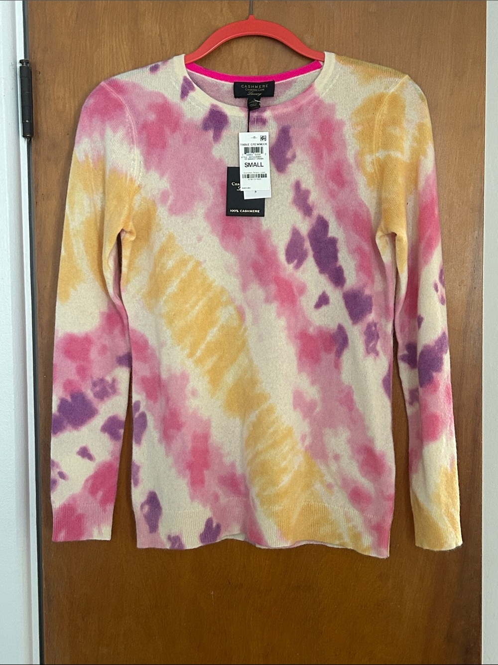 Charter Club Tie-Dye Crewneck Sweater - Pink, Yellow & Purple